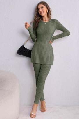 DALMERGA GREEN női kötött tunika és leggings szett