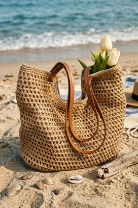 DELVONDA BEIGE strandtáska
