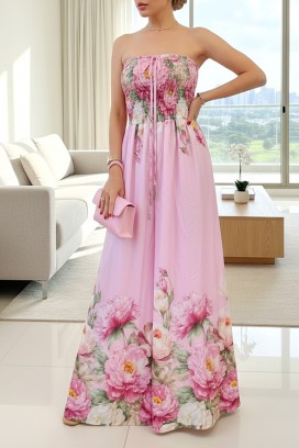 LAREZA női hosszú ruha virágmintával, trendi fazonnal