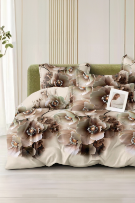FLORYANA 200x220 cm stílusos, négyrészes ágyneműgarnitúra virágmintával
