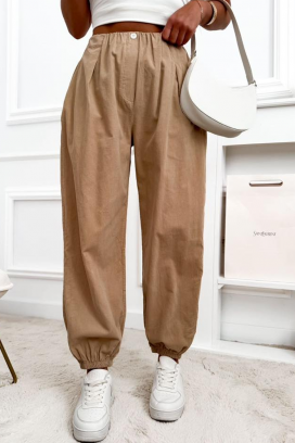 BALINEA BEIGE női bő szárú, magas derekú nadrág
