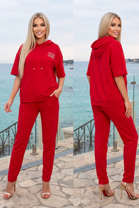 REDYNA RED női sportos szett kapucnis felsővel és nadrággal