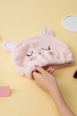 COZINIA PINK női plüss hajszárító sapka
