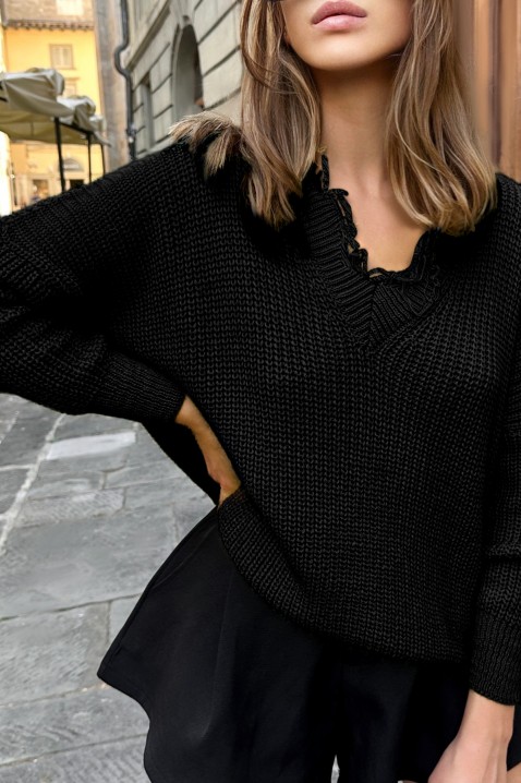 FELOTINA BLACK pulóver, Szín: fekete, IVET.HU - A te online butikod.