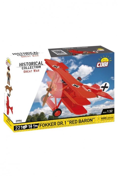 Konstruktor COBI repülőgép Fokker Dr.1 Red Baron - 221 db-osIVET.HU - A te online butikod.
