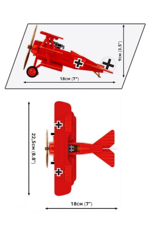 Konstruktor COBI repülőgép Fokker Dr.1 Red Baron - 221 db-osIVET.HU - A te online butikod.