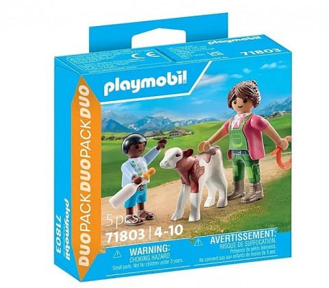 Duo Pack 71803 Készlet figurákkal: Vidéki háziasszony gyermekkel és borjúvalIVET.HU - A te online butikod.