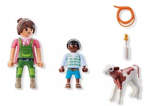 Duo Pack 71803 Készlet figurákkal: Vidéki háziasszony gyermekkel és borjúvalIVET.HU - A te online butikod.