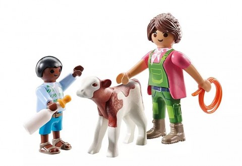 Duo Pack 71803 Készlet figurákkal: Vidéki háziasszony gyermekkel és borjúvalIVET.HU - A te online butikod.