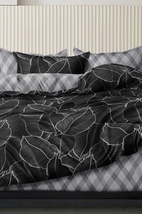 MONTRIVA 200x220 cm pamut ágyneműgarnitúra 4 részes, Szín: fekete, IVET.HU - A te online butikod.