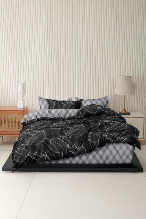 MONTRIVA 200x220 cm pamut ágyneműgarnitúra 4 részes, Szín: fekete, IVET.HU - A te online butikod.