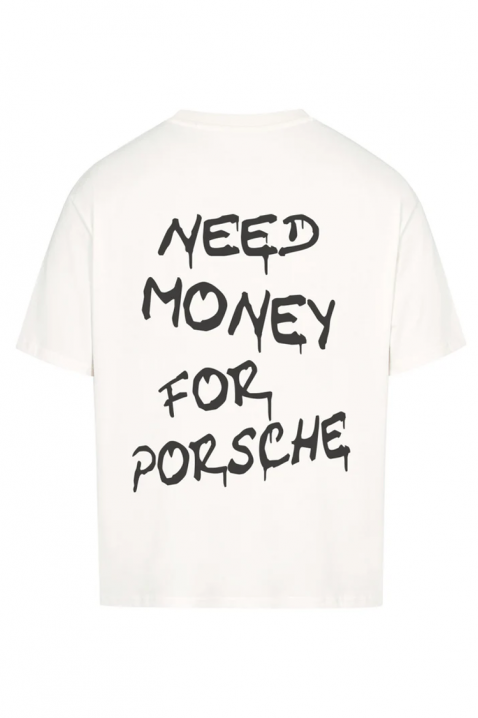 NEED MONEY FOR PORSCHE férfi poló, Szín: fehér, IVET.HU - A te online butikod.