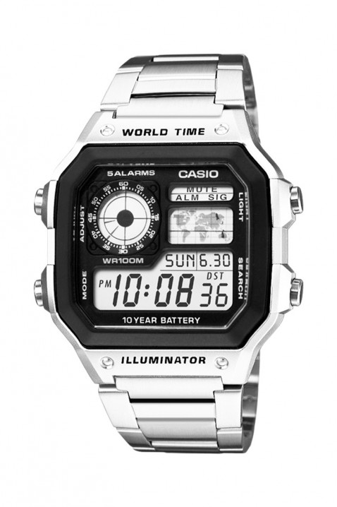 CASIO AE-1200WHD-1AVDF férfi karóra, Szín: ezüst, IVET.HU - A te online butikod.