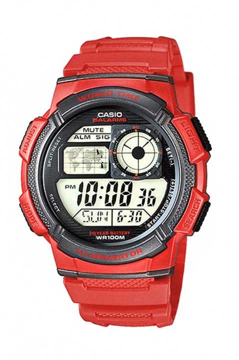 CASIO AE-1000W-4AVDF férfi karóra, Szín: piros, IVET.HU - A te online butikod.