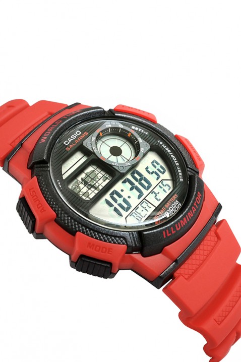 CASIO AE-1000W-4AVDF férfi karóra, Szín: piros, IVET.HU - A te online butikod.