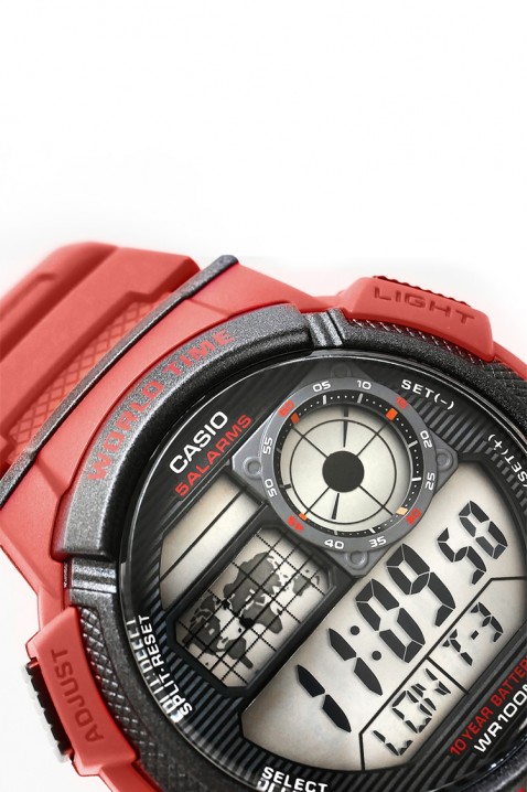 CASIO AE-1000W-4AVDF férfi karóra, Szín: piros, IVET.HU - A te online butikod.