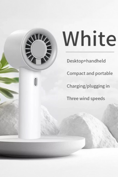 ROBY WHITE kézi mini ventilátor, Szín: fehér, IVET.HU - A te online butikod.