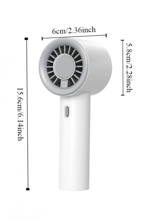 ROBY WHITE kézi mini ventilátor, Szín: fehér, IVET.HU - A te online butikod.