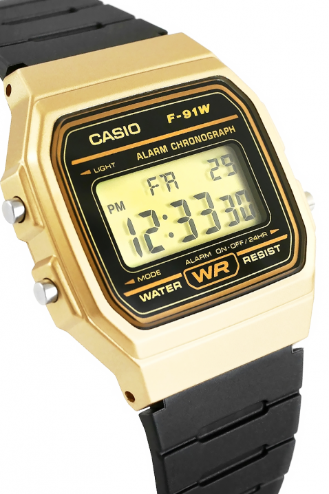 CASIO F-91WM-9ADF karóra, Szín: fekete és arany, IVET.HU - A te online butikod.