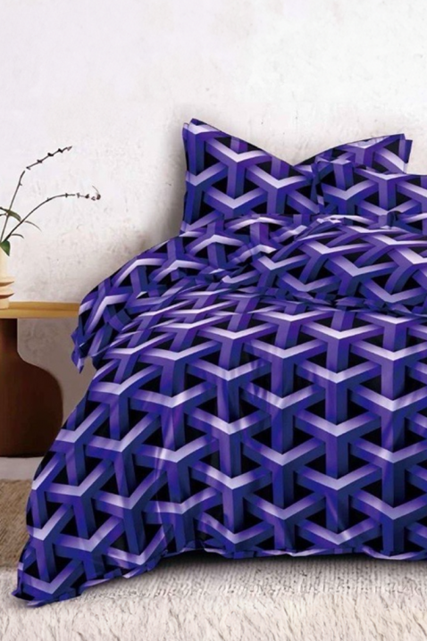 RUNEXA pamut ágyneműgarnitúra 200x220 cm - 4 darabos, Szín: lila, IVET.HU - A te online butikod.