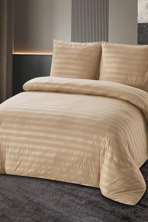 KRONESA BEIGE pamut ágyneműgarnitúra 200x220 cm pamut - 3 darabos, Szín: bézs, IVET.HU - A te online butikod.