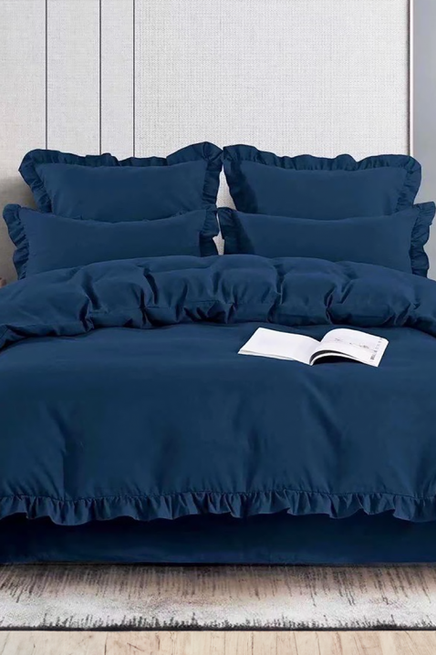 CANVELA NAVY 200x220 cm pamut ágyneműgarnitúra - 4 darabos, Szín: sötétkék, IVET.HU - A te online butikod.