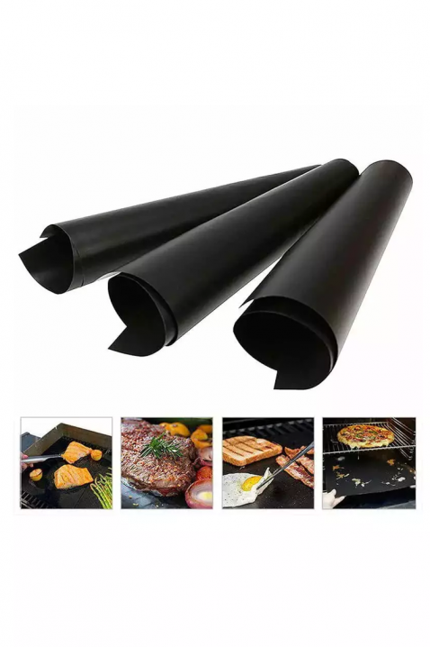 TEFORY Teflon sütő/grill alátét - 4 db., Szín: fekete, IVET.HU - A te online butikod.