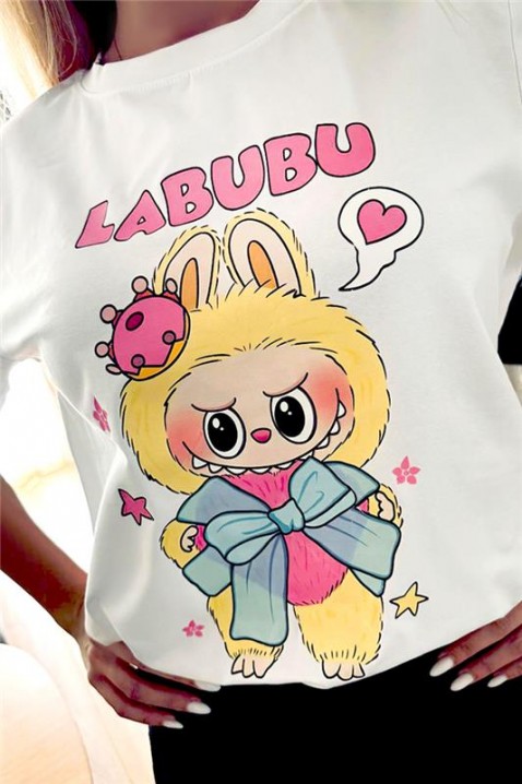 LABUBU RIBBON poló, Szín: fehér, IVET.HU - A te online butikod.