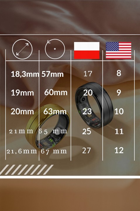 EOLSY okosgyűrű alvás- és fitneszkövetéshez - 18,9 mm, Szín: fekete, IVET.HU - A te online butikod.
