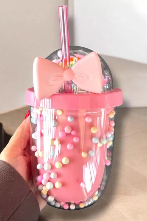 TRULMY PINK - 500 ml pohár szívószállal, Szín: rózsaszín, IVET.HU - A te online butikod.