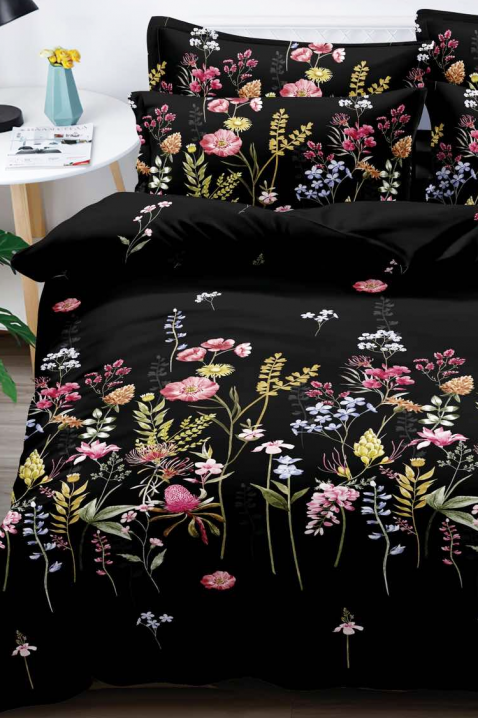 MOFREVA 4 darabos pamut ágyneműgarnitúra 200x220 cm, Szín: fekete, IVET.HU - A te online butikod.