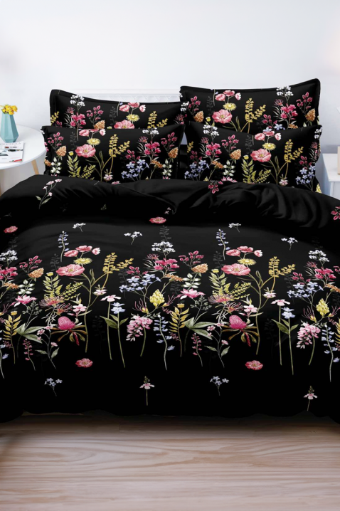 MOFREVA 4 darabos pamut ágyneműgarnitúra 200x220 cm, Szín: fekete, IVET.HU - A te online butikod.
