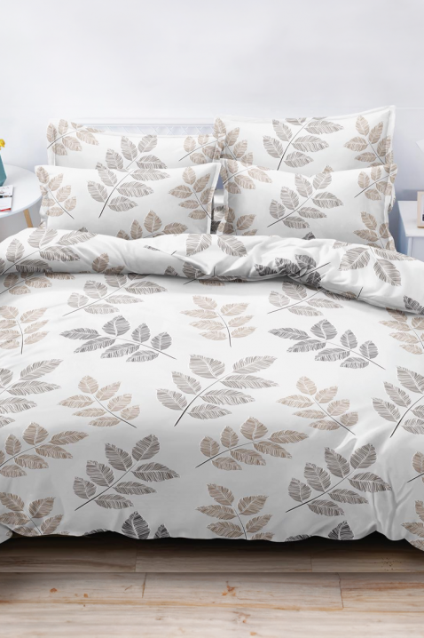 RIZOLMEA 4 darabos pamut ágyneműgarnitúra 200x220 cm, Szín: fehér, IVET.HU - A te online butikod.