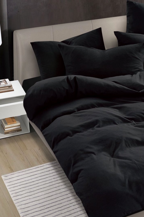 SOLPESA BLACK 4 darabos pamut ágyneműgarnitúra 200x220 cm, Szín: fekete, IVET.HU - A te online butikod.