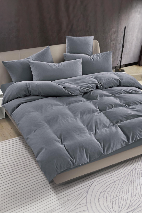 SOLPESA GREY 4 darabos pamut ágyneműgarnitúra 200x220 cm, Szín: szürke, IVET.HU - A te online butikod.