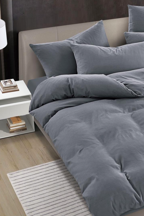 SOLPESA GREY 4 darabos pamut ágyneműgarnitúra 200x220 cm, Szín: szürke, IVET.HU - A te online butikod.