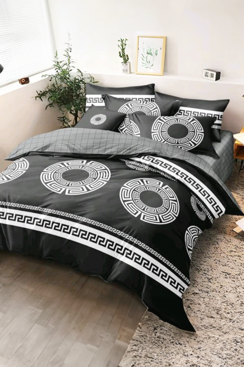 PLOHERA FEKETE 200x220 cm pamut ágyneműgarnitúra - 4 darabos, Szín: fekete, IVET.HU - A te online butikod.