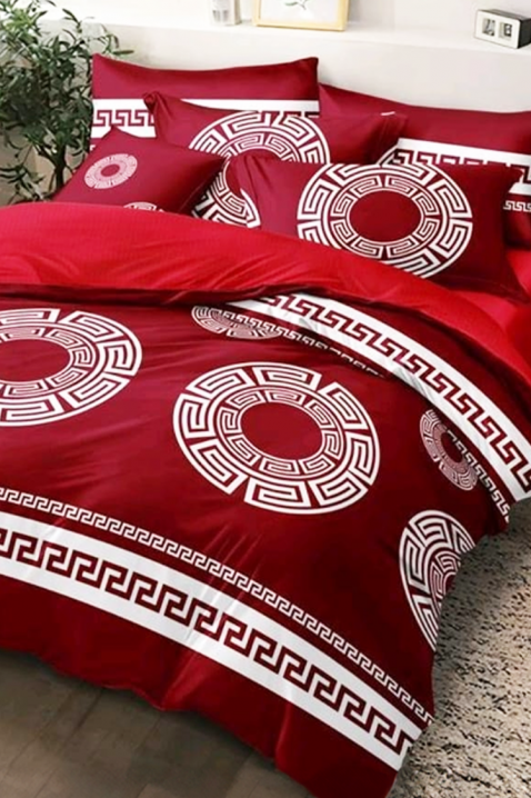 PLOHERA RED 200x220 cm pamut ágyneműgarnitúra - 4 darabos, Szín: piros, IVET.HU - A te online butikod.