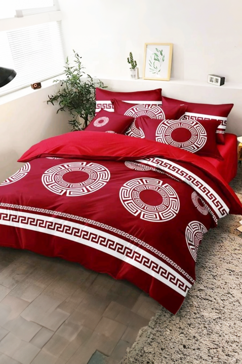 PLOHERA RED 200x220 cm pamut ágyneműgarnitúra - 4 darabos, Szín: piros, IVET.HU - A te online butikod.