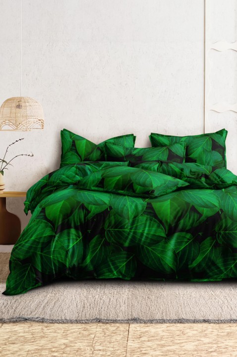 TIOPELGA 200x220 cm pamut ágyneműgarnitúra - 4 darabos, Szín: zöld, IVET.HU - A te online butikod.