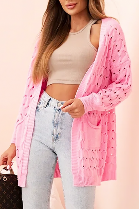 NELFORLIA PINK kardigán, Szín: rózsaszín, IVET.HU - A te online butikod.