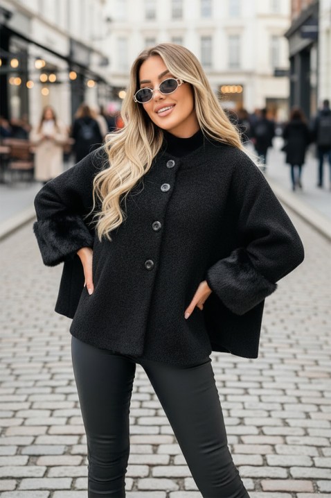 KRENINA BLACK kabát, Szín: fekete, IVET.HU - A te online butikod.