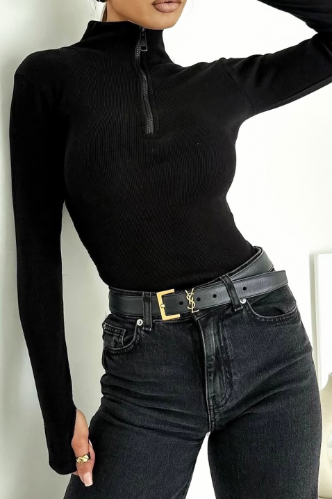 KERMOLZA BLACK body-blúz, Szín: fekete, IVET.HU - A te online butikod.