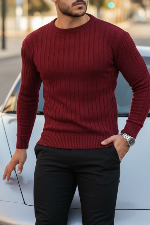 SOMERGO BORDO férfi pulóver, Szín: bordó, IVET.HU - A te online butikod.