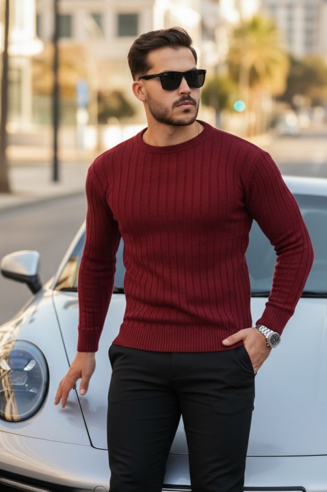 SOMERGO BORDO férfi pulóver, Szín: bordó, IVET.HU - A te online butikod.