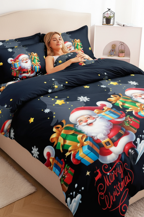 VIORENY pamut ágyneműgarnitúra 200x220 cm - 4 darabos, Szín: fekete, IVET.HU - A te online butikod.