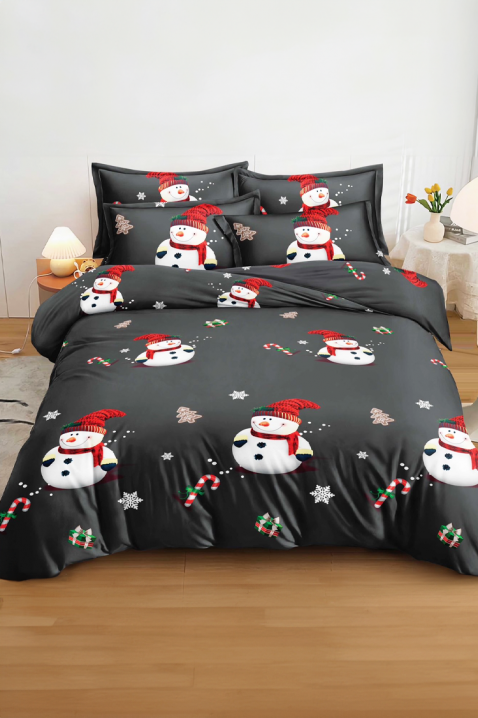 LIONERSY pamut ágyneműgarnitúra 200x220 cm - 4 darabos, Szín: fekete, IVET.HU - A te online butikod.