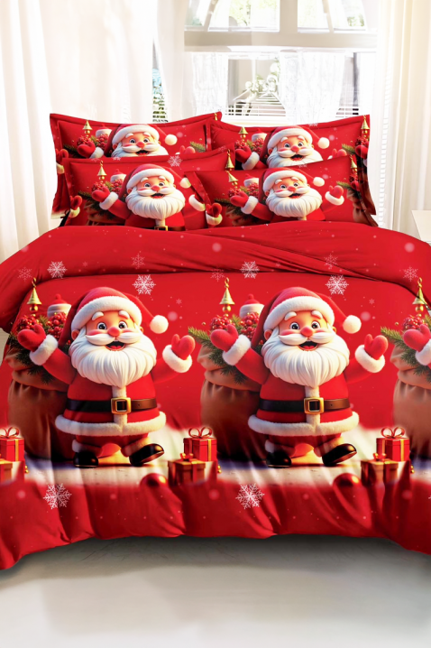 BRONELZY pamut ágyneműgarnitúra 200x220 cm - 4 darabos, Szín: piros, IVET.HU - A te online butikod.