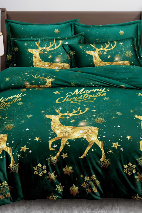 GRENOLY pamut ágyneműgarnitúra 200x220 cm - 4 darabos, Szín: zöld, IVET.HU - A te online butikod.