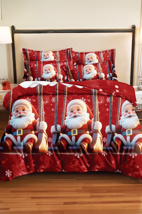 ORMENFY pamut ágyneműgarnitúra 200x220 cm - 4 darabos, Szín: piros, IVET.HU - A te online butikod.